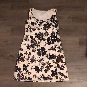 Banana Republic floral print dress. Black & brown